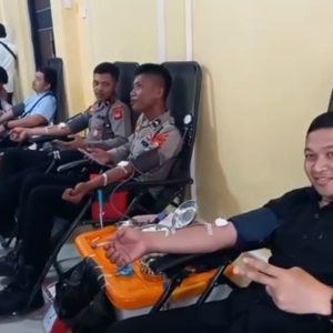 Kasi Pidum Kejaksaan Negeri OKU Erik Eko Bagus Mudigdho, SH dan sejumlah jaksa lainnya, Donor Darah di HUT IKAHI, Jum’at (17/3/2023). Foto: KanalBerita/Apriansyah