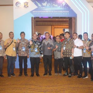 Pj bupati OKU H Teddy Meilwansyah SSTP MM MPd di acara Forum Smart City (Kota Cerdas) di Main Ballroom, Shangri-La Hotel, Kota Surabaya pada Selasa (13/6/2023). Dokumen Humas OKU