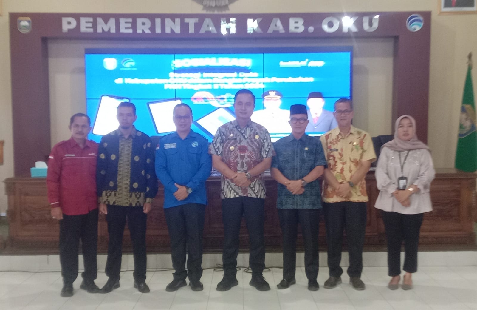 Dinas Komunikasi dan Informasi Kabupaten OKU melakukan launching Aplikasi Super App e-Office sinergi integrasi yang diberi Branding OKU CINDE (Cerdas Inovatif, Efisien). Kanalberita.id / Edo