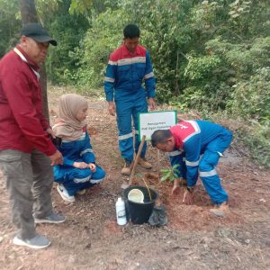 PT Pertamina Hulu Energi Ogan Komering Field, menggelorakan penghijauan di Taman Hutan Kota Baturaja dengan menanam bibit buah-buahan Jumat (15/11/2024). Kanalberita.id / Edo