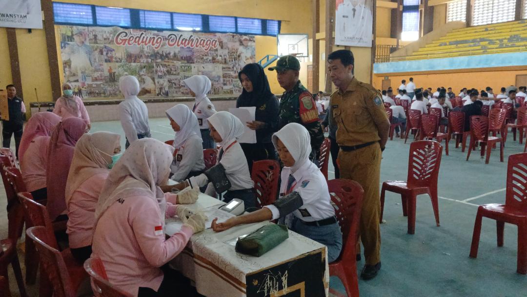 Sebanyak 317 pelajar di Kabupaten Ogan Komering Ulu ( OKU) mengikuti seleksi calon pasukan pengibar bendera pusaka Tahun 2026. Foto diambil di Gedung Olah Raga. Kanalberita.id / Edo