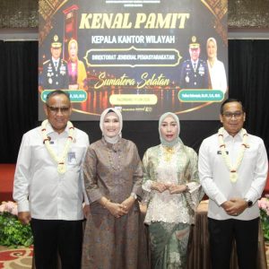 Kepala Rutan Kelas IIB Baturaja, Fitri Yady SH MSi, hadiri acara Kenal Pamit Kepala Kanwil Ditjen Pemasyarakatan Sumsel di Palembang. Foto dokumen Rutan Baturaja