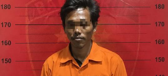 Pelaku penggelapan sepeda motor berinisial MRS (41) diamankan polisi dipimpin oleh Kanit Reskrim Polsek Peninjauan IPDA Rery Handri Idyan SH. Foto dokumen polisi.